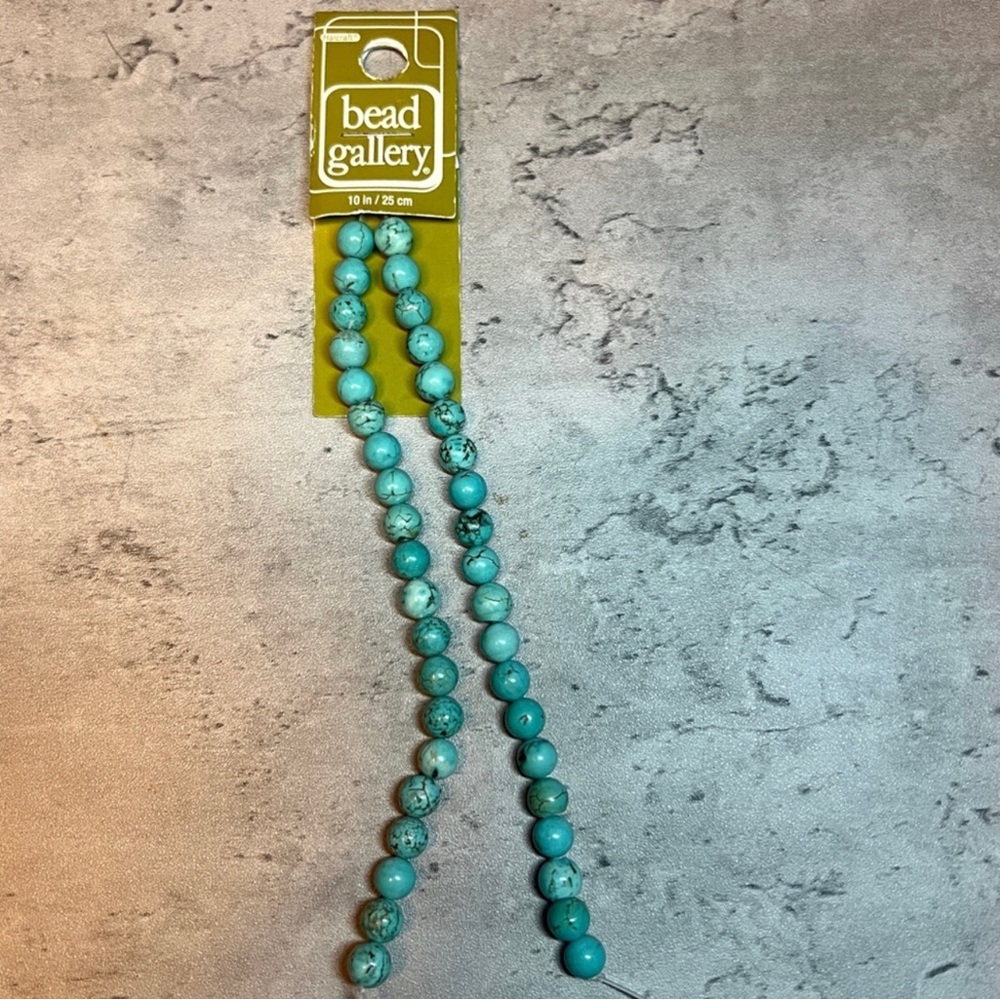 NWT Dyed Howlite Turquoise Round Stone Beads